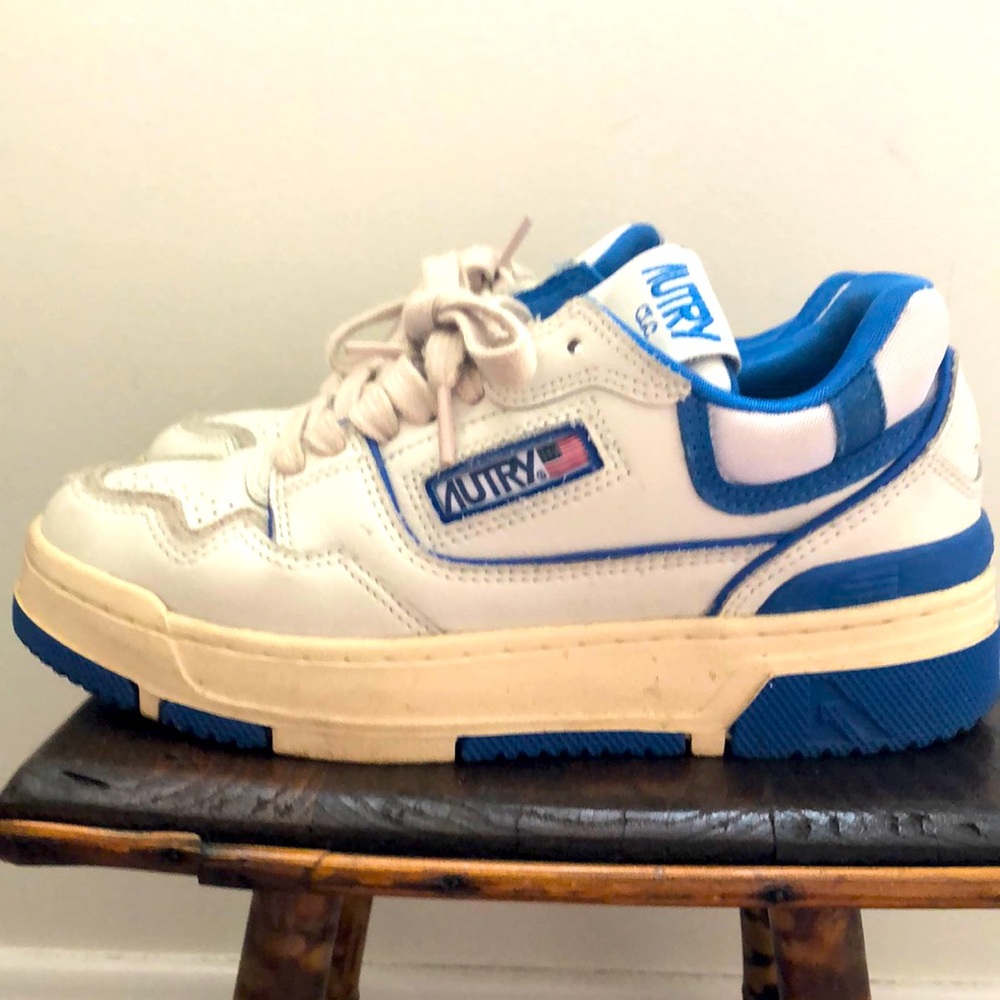 Autry White and Blue Sneakers